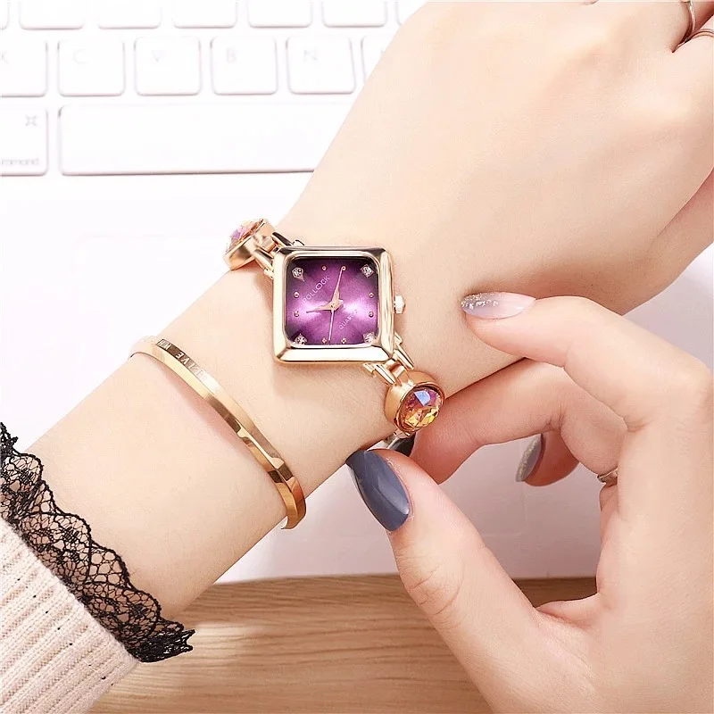 UTHAI W50 Watch For Women Original Genuine Diamond Korean version Ladies Fashion Quartz Watches Girl Bracelet Wristwatch