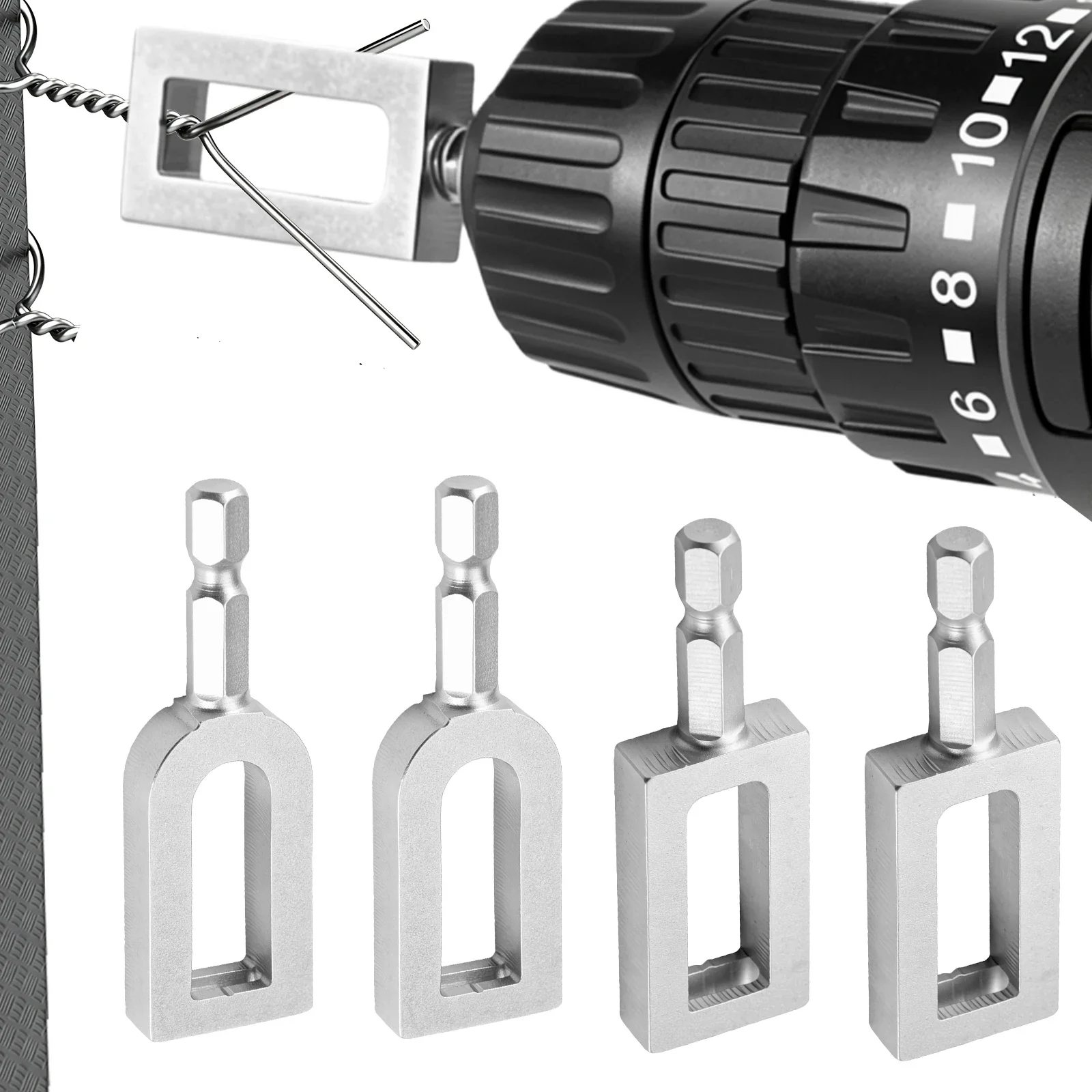 Electric Drill Wire Twister Tool Fence Winder Quick Cable T Post Clip Spinner Ranch Farm Construction Hex Shank Carbon Steel DIY
