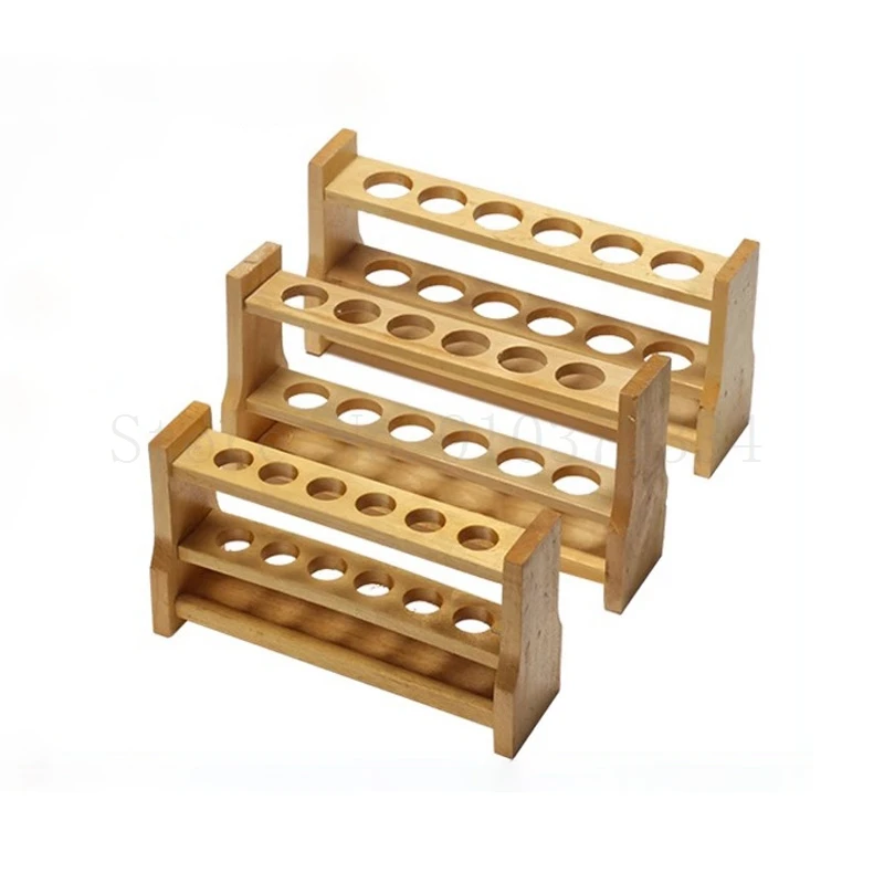 Lab 6 and 12 Holes Wooden Test Tube Rack Colorimetric Test tube Stand