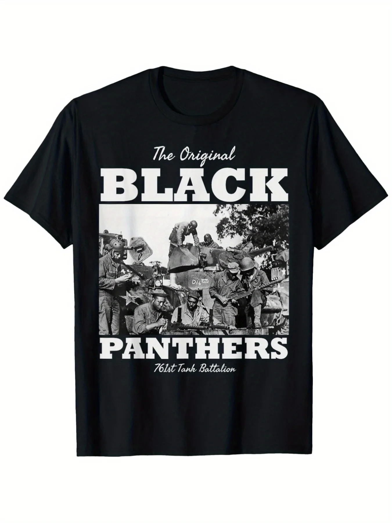 Commemorative T-Shirt For The 761St Tank Battalion Of The Black Panthers From - Unisex Tee For Outdoor Use, Available In Sizes S