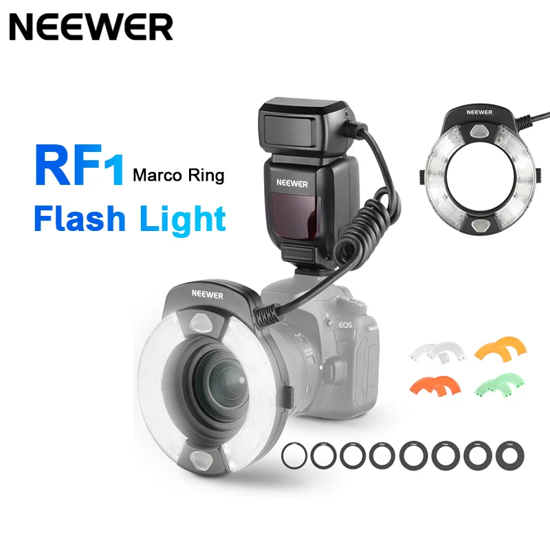 

NEEWER RF1 Marco Ring Flash Light For Nikon/Sony/Nikon, 76Ws GN15 5600K TTL Lighting, Lens Adapter Rings for Macro Photography