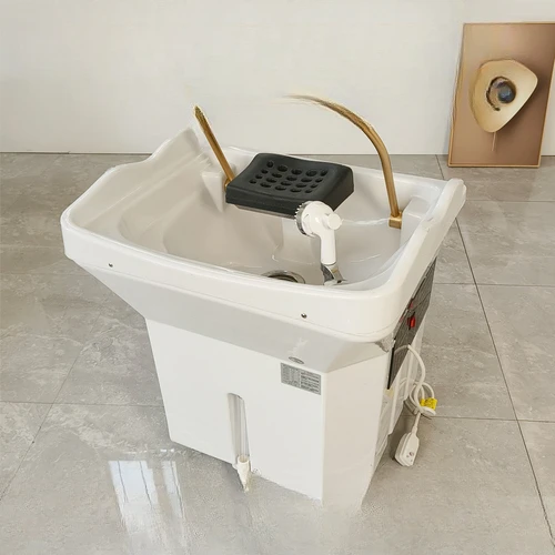 Movable Shampoo Basin Head Therapy Machine Supporting Massage Couch Facial Bed Fumigation Water Circulation Shampoo Machine