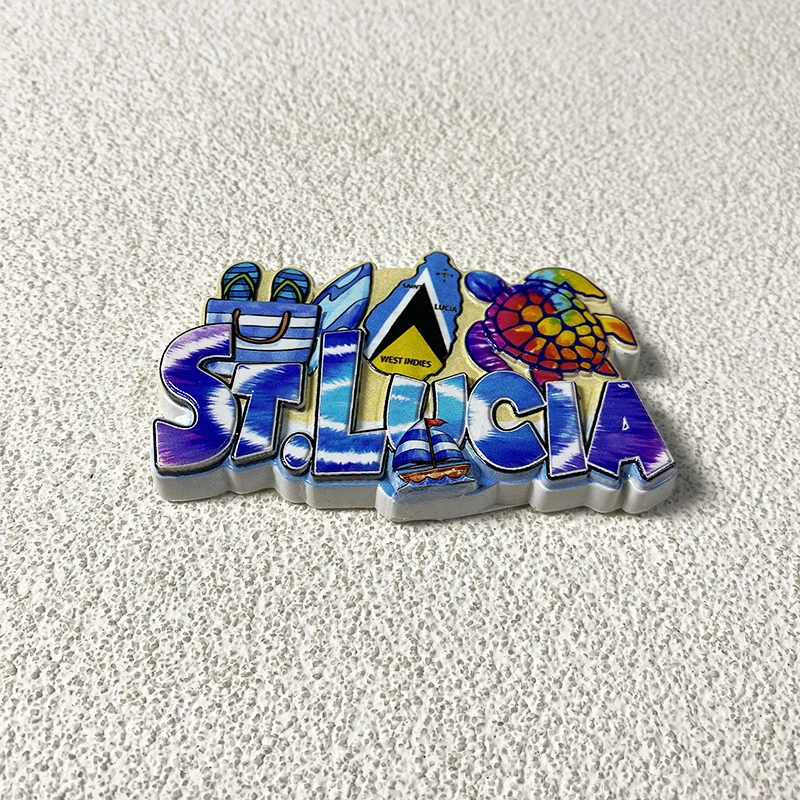 Saint Lucia tourist souvenirs Sea style creative decorations ins High appearance level Creative magnetic fridge magnets