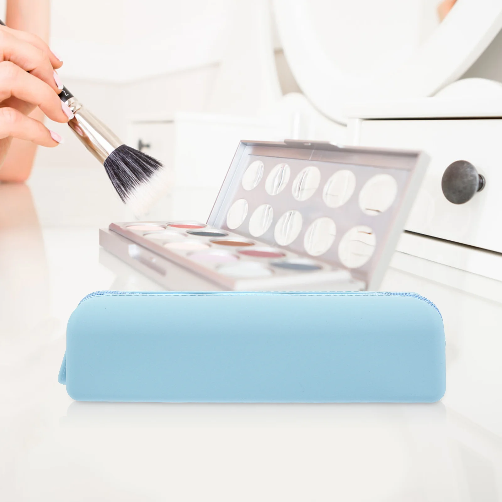 

Silicone Makeup Bag Large Capacity Waterproof Travel Storage Organizer Portable Makeup Brush Pouch Toiletries Bag