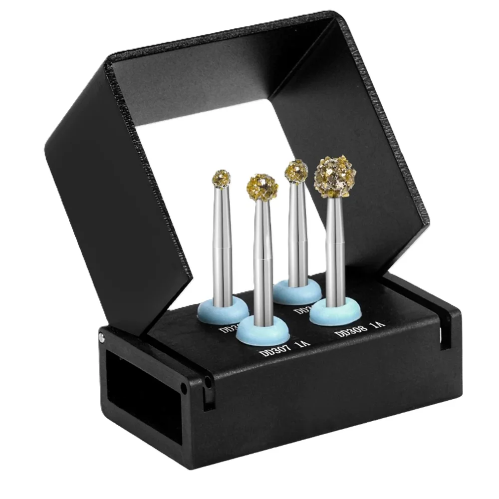 Dental Degranulation Burs Kit for Osseous Debridement Soft Tissue Removal Diamond Ball Burs Set Sizes Φ2.3 Φ3.3 Φ4.0 Φ5.0