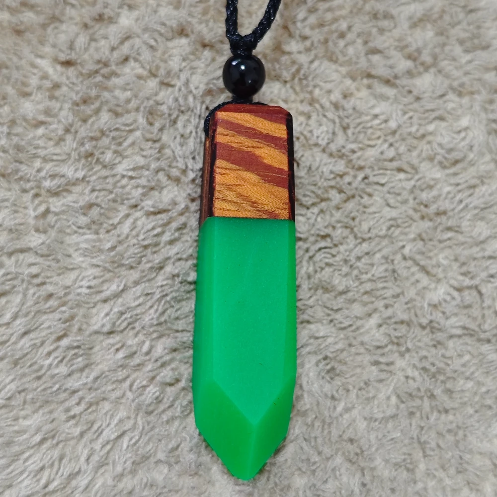 Ancient Wood Resin Glow-in-the-Dark Necklace Pendant Jewelry Gift ABB011 - view 2