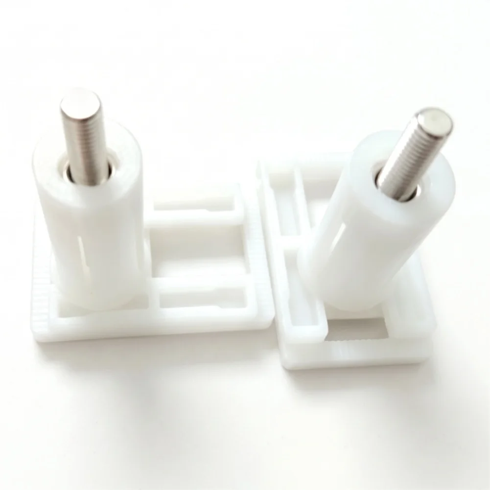 White Plastic Toilet Seat Hinge Bolt Set 2 Piece Replacement Hardware for Standard Toilet Seat Fixing 39mm Length
