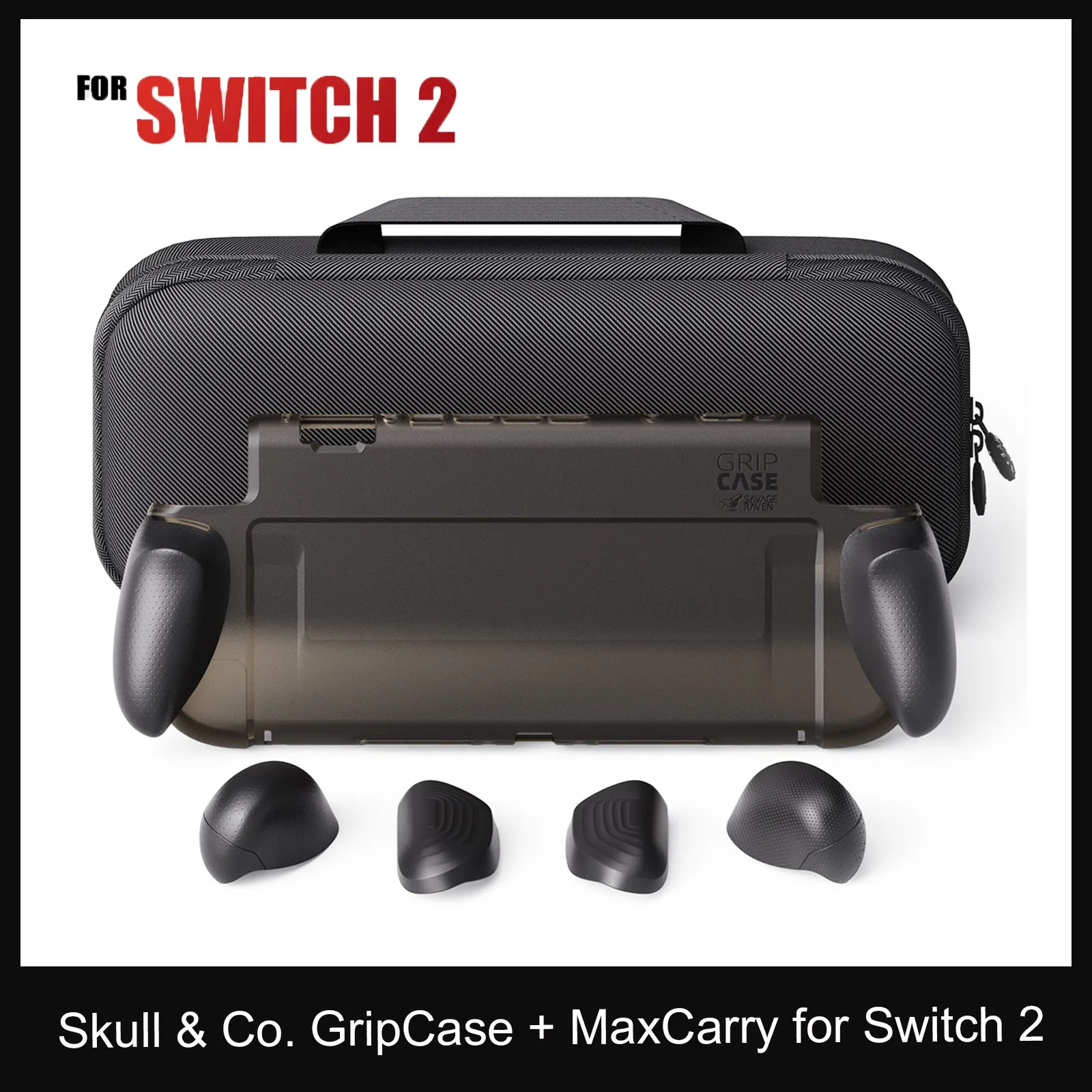 savage-raven-by-skull-co-gripcase-maxcarry-case-bundle-with-replaceable-ergonomic-grip-protective-case-for-nintendo-switch-2