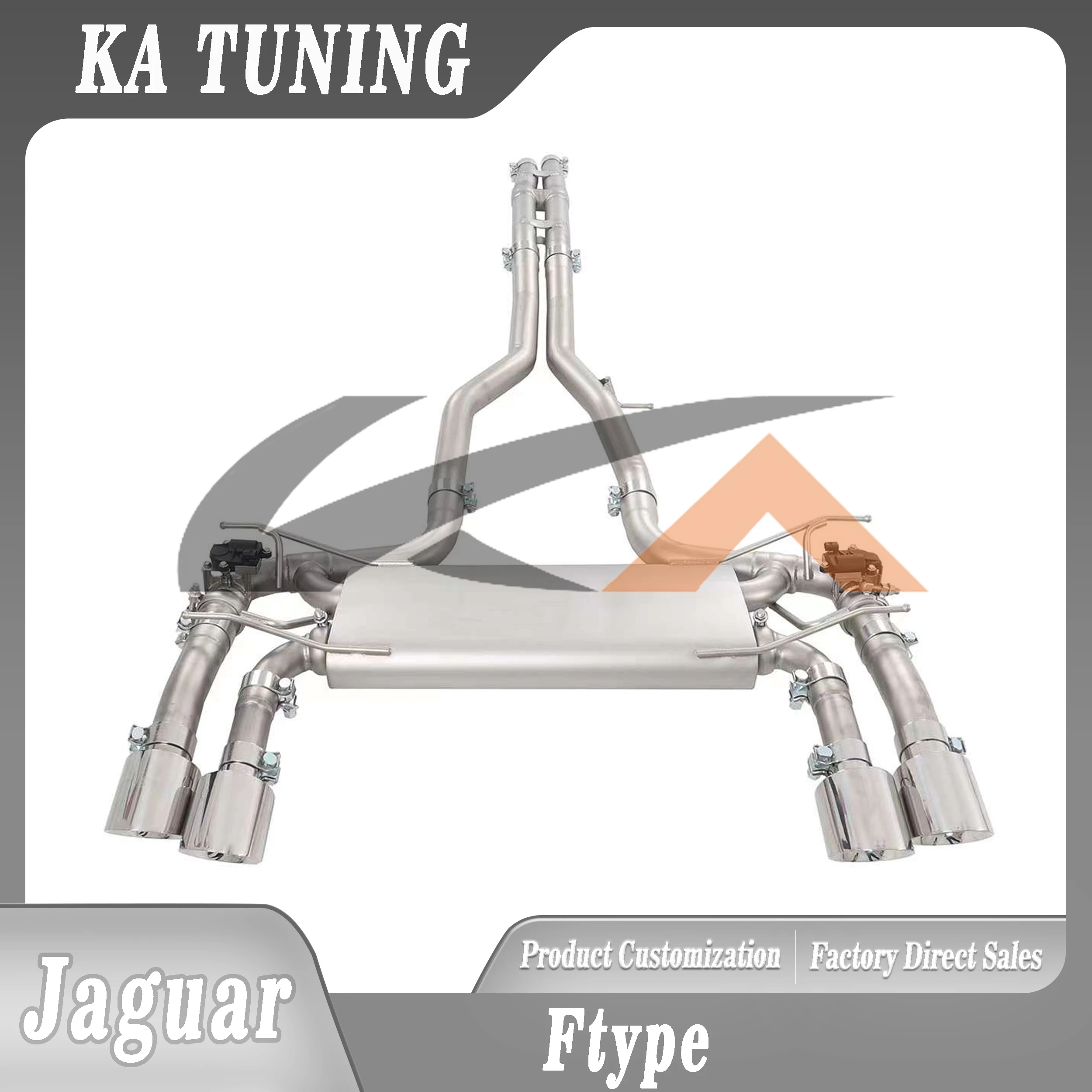 KA Tuning exhaust system stainless catback for Jaguar Ftype 3.0T rear section performance parts muffler with valve