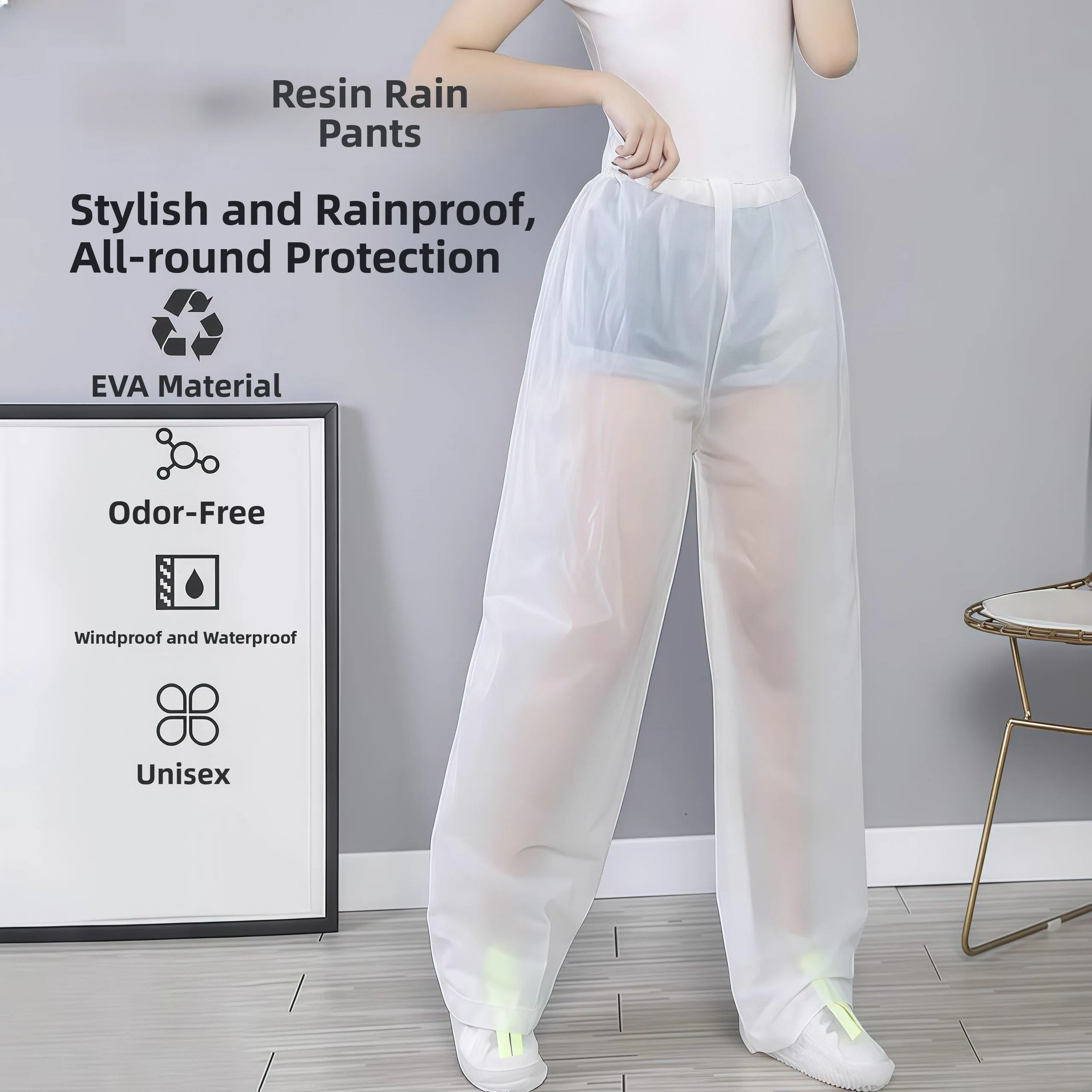 Cycling Commute Pants - Waterproof Thickened Plastic Rain Pants Men's