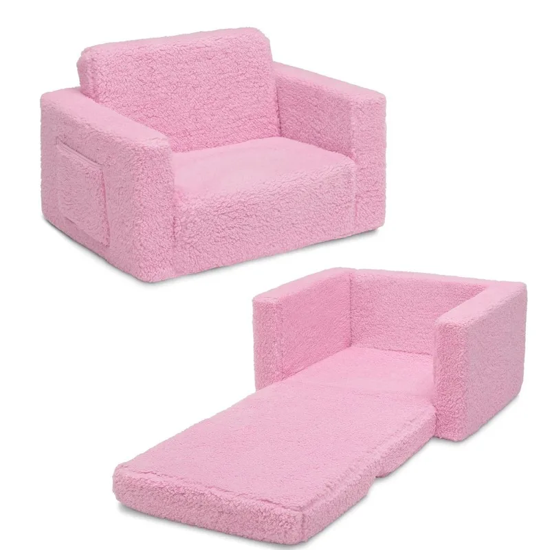 Amazon cross-border wholesale cotton fleece foldable fabric sofa baby children reading corner sofa compressible