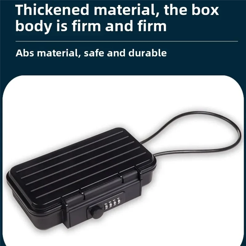 Лучшие предложения Открытый портативный дорожный сейф Большая емкость Сейф безопасности Код Водонепроницаемый замок для ключей со съемным тросом Рука