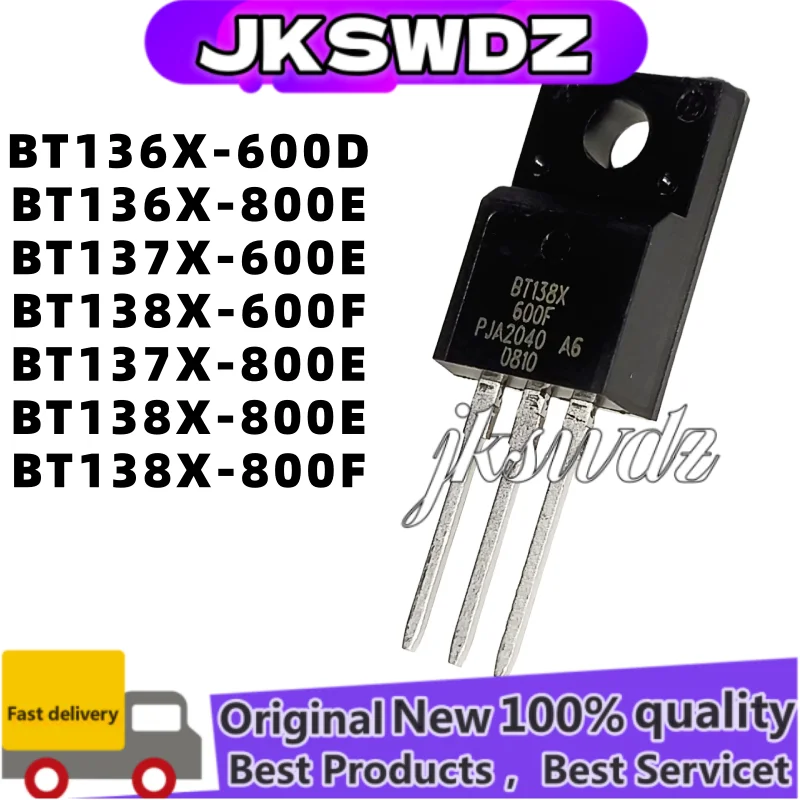 

10 pieces 100% new BT136X-600D BT136X-800E BT137X BT137X-600E BT137X-800E BT138X BT138X-600F BT138X-800E BT138X-800F TO-220F