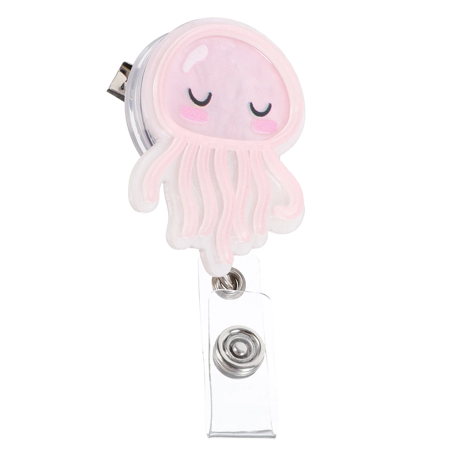 

Jellyfish Badge Clips Retractable Nurse Reel Cute Decorative Multifunctional Card Holder Keychain Elastic Medical Accessories