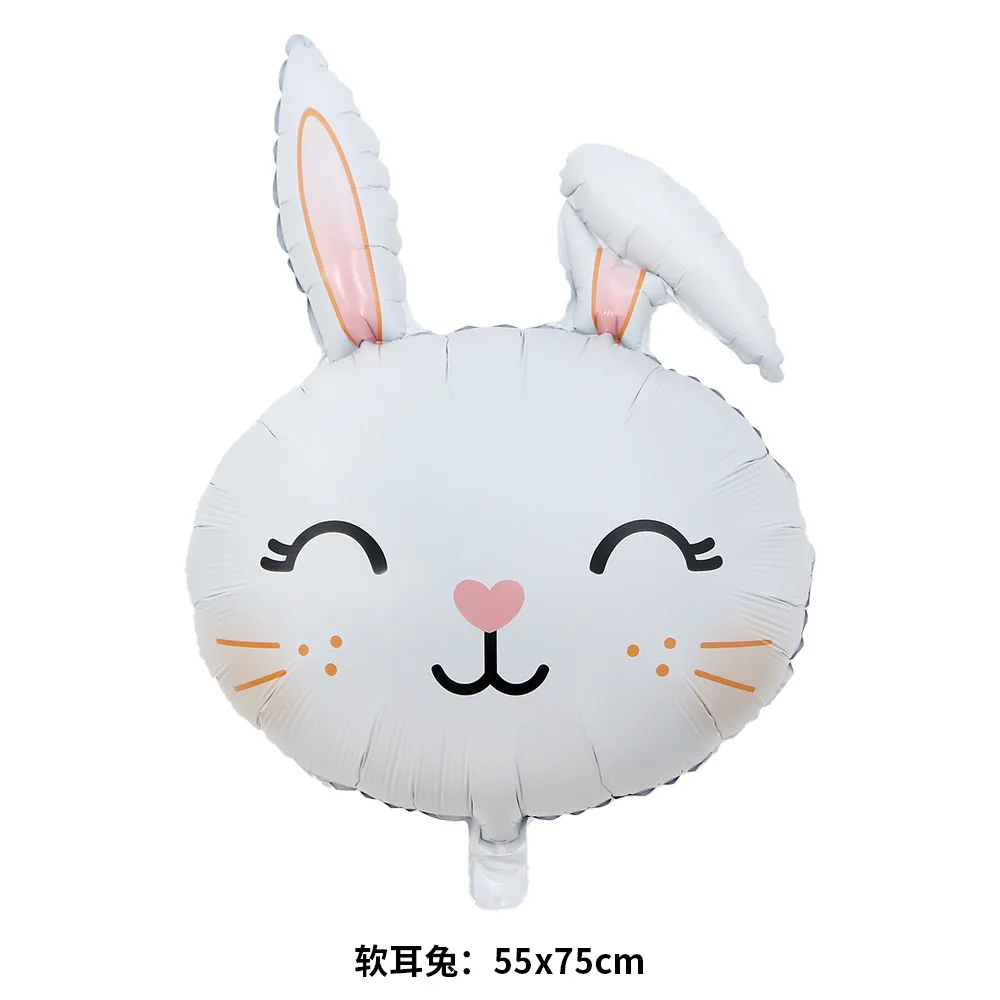 1/3/5/10pcs Bunny Balloons Easter Balloons Rabbit Head Foil Balloons for Easter Themed Party Easter Bunny Birthday Party Decors