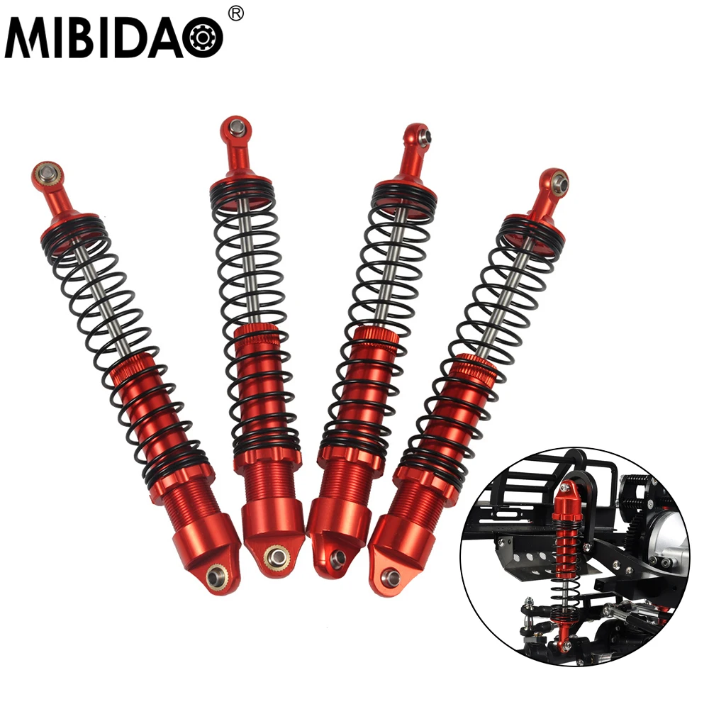 

MIBIDAO 4Pcs Oil Adjustable Shock Absorber 90/100/110/120mm Damper For 1/10 Axial SCX10 90046 TRX4 D90 Wraith RC Crawler