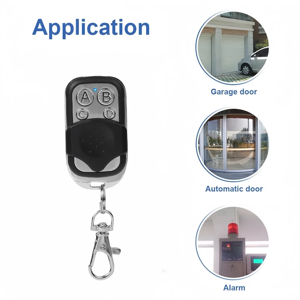 433MHz Garage Door Remote Control 4 Keys Duplicator 330MHz Fixed Code For 8 Dip Switch Auto Scan Clone Multi Brand Gate Opener