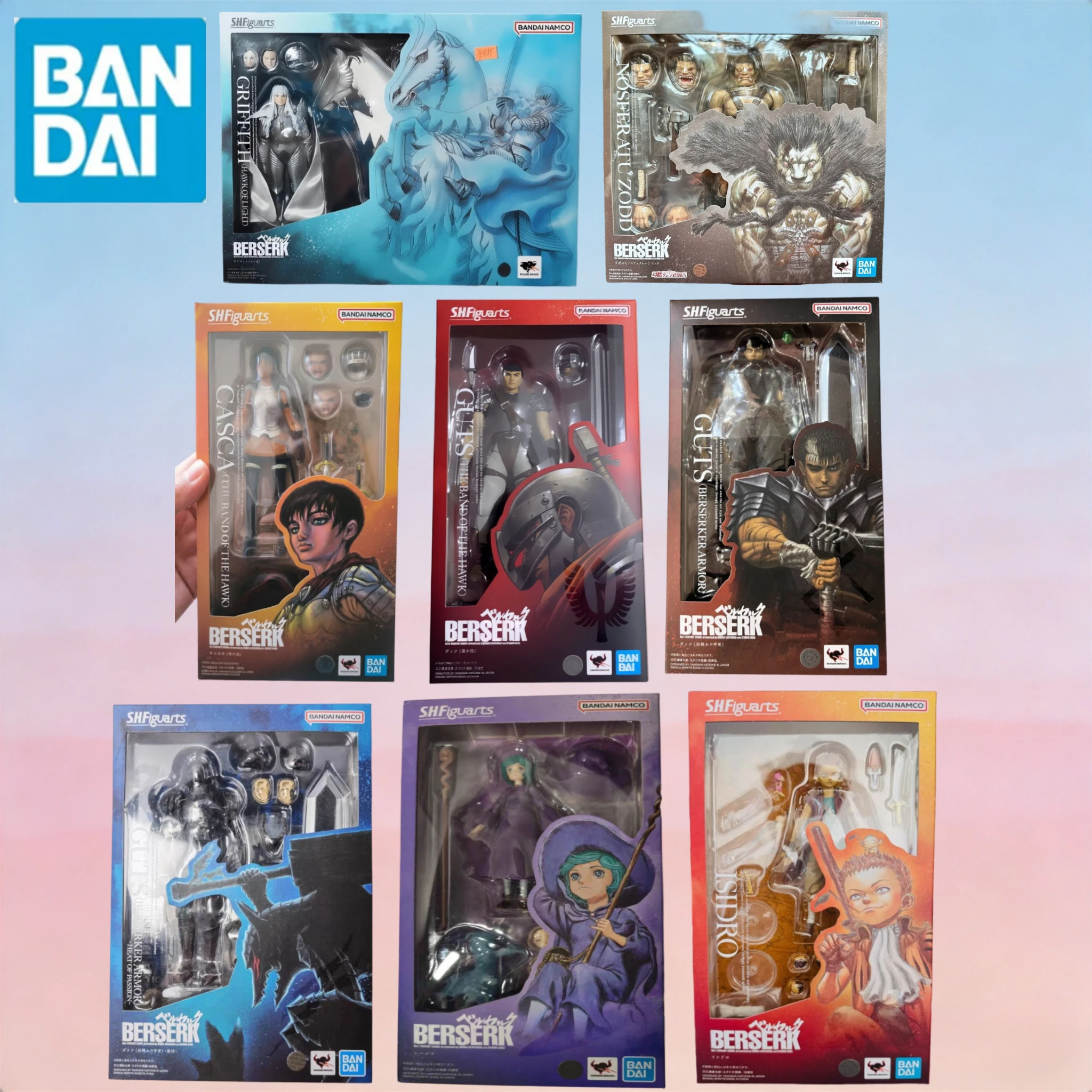 

Stock Bandai SHF Super Popular Dark Fantasy Pyramid Berserk Guts, Immortal Zodd, Casca 1/12 Action Figure Model Collectible Gift