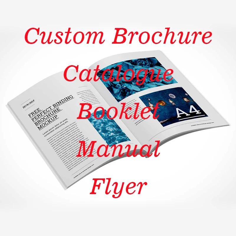 Custom Books with Logo Customize Flyers Postcards Print Brochure Booklet Instruction Manual Catalogue Menu Advertising Promotion