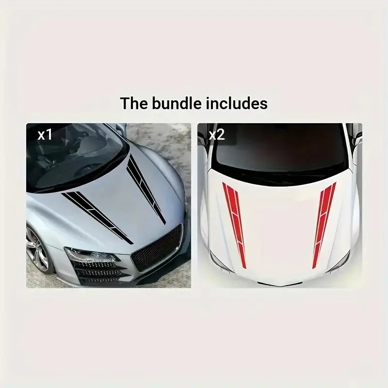 

2 pcs Car Vinyl Graphic Universal Sticker，Engine front cover，Cool Stickers