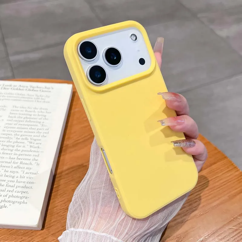 Funda de silicona con tacto suave y color caramelo de moda para iPhone 17 Pro Max Air 16 15 14 Plus Pro Max, protector completo a prueba de golpes 6