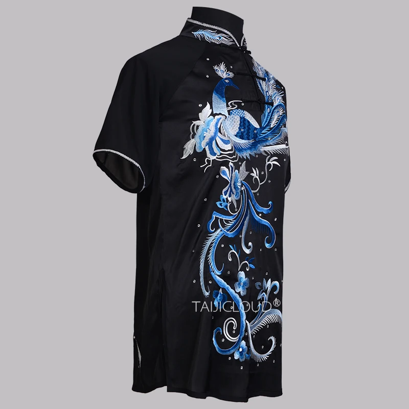 زي الكونغ فو المطرز على شكل طاووس للنساء - بدلة أداء ومنافسة مخصصة من Wushu Chang Quan