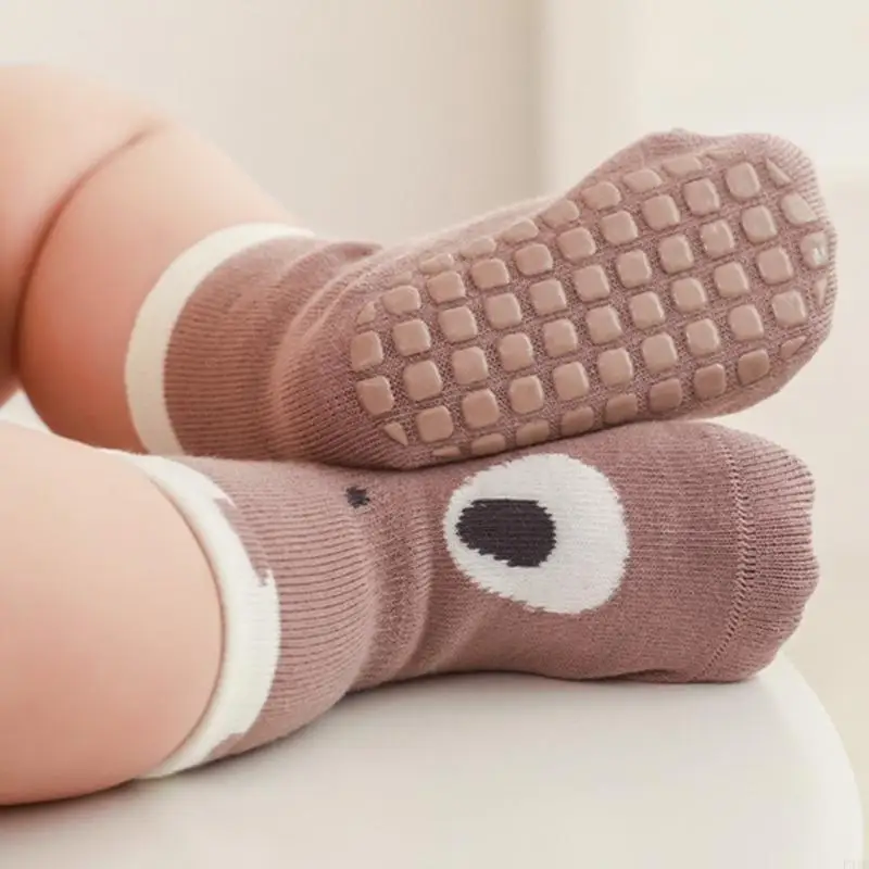 

1 Pair Toddlers Non Slip Socks Cartoon Pattern Walking Socks Cotton Baby Floor Socks for Spring Summer Season P31B