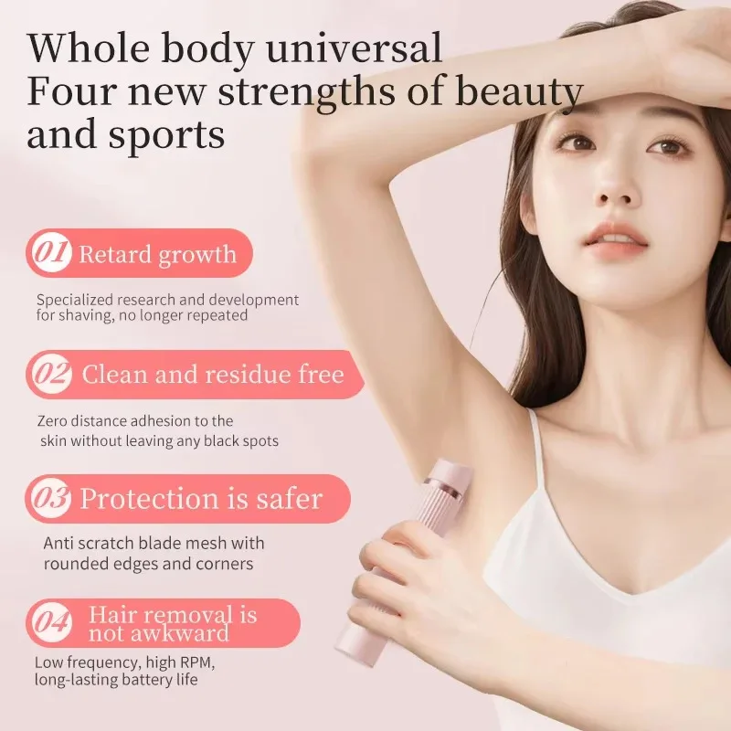 Waterproof 2in1 Electric Shaver for Women Bikini Hair Trimmer Wet Dry Use Dual Head Detachable Cordless Rechargeable