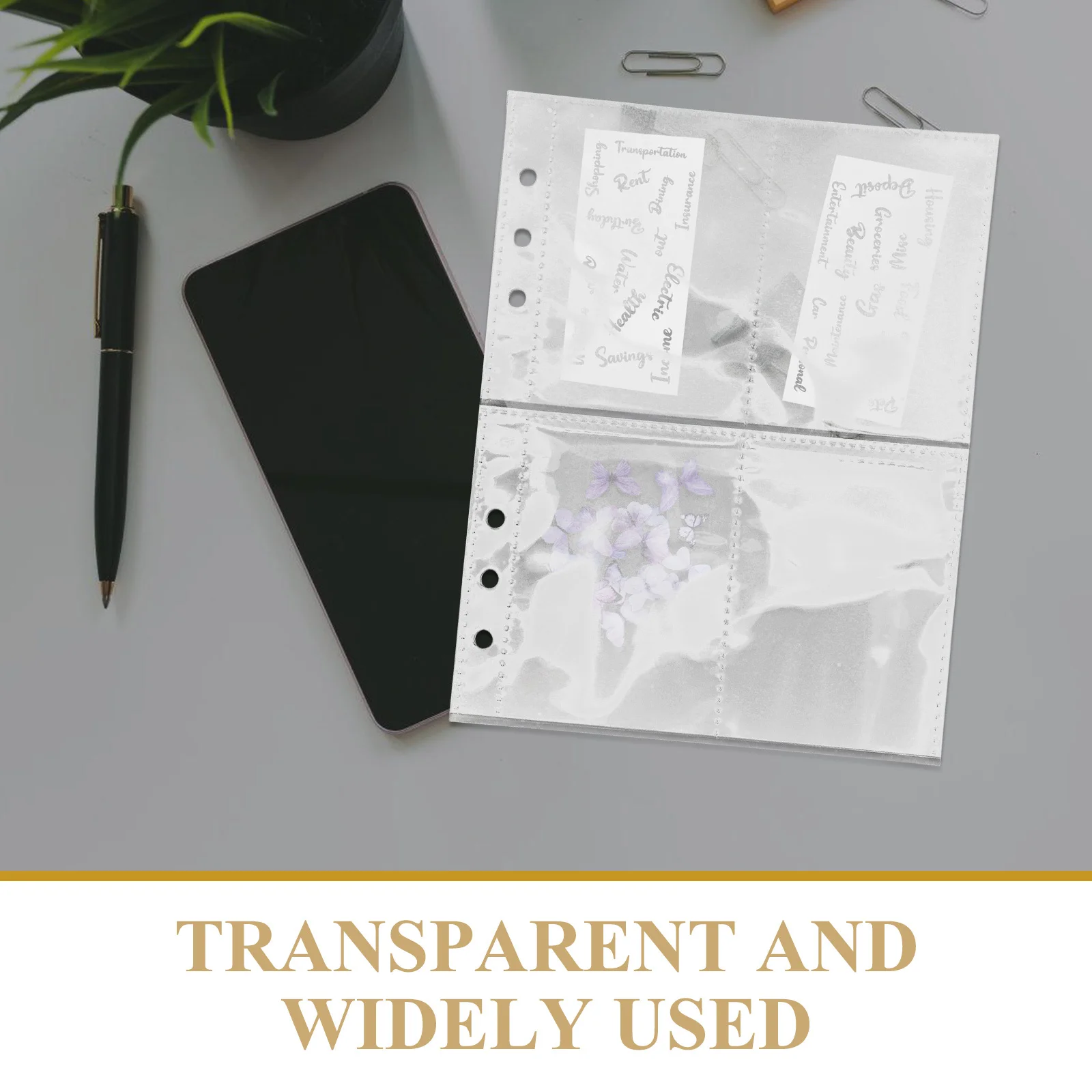 30Pcs Double Side Transparent Binder Sleeves Plastic Card Holders Top Loading for Trading Cards Game Business Photos