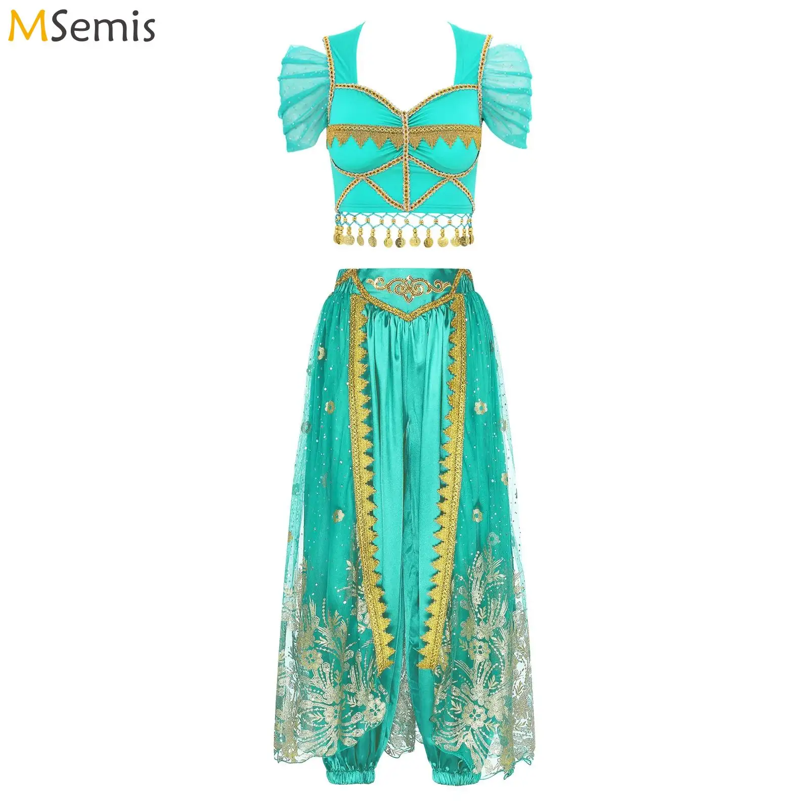 

Arabic Belly Dance Costume Women Oriental Indian Sari Bollywoods Jasmine Halloween Cosplay Top Pants Rave Outfit Phot Dancewear