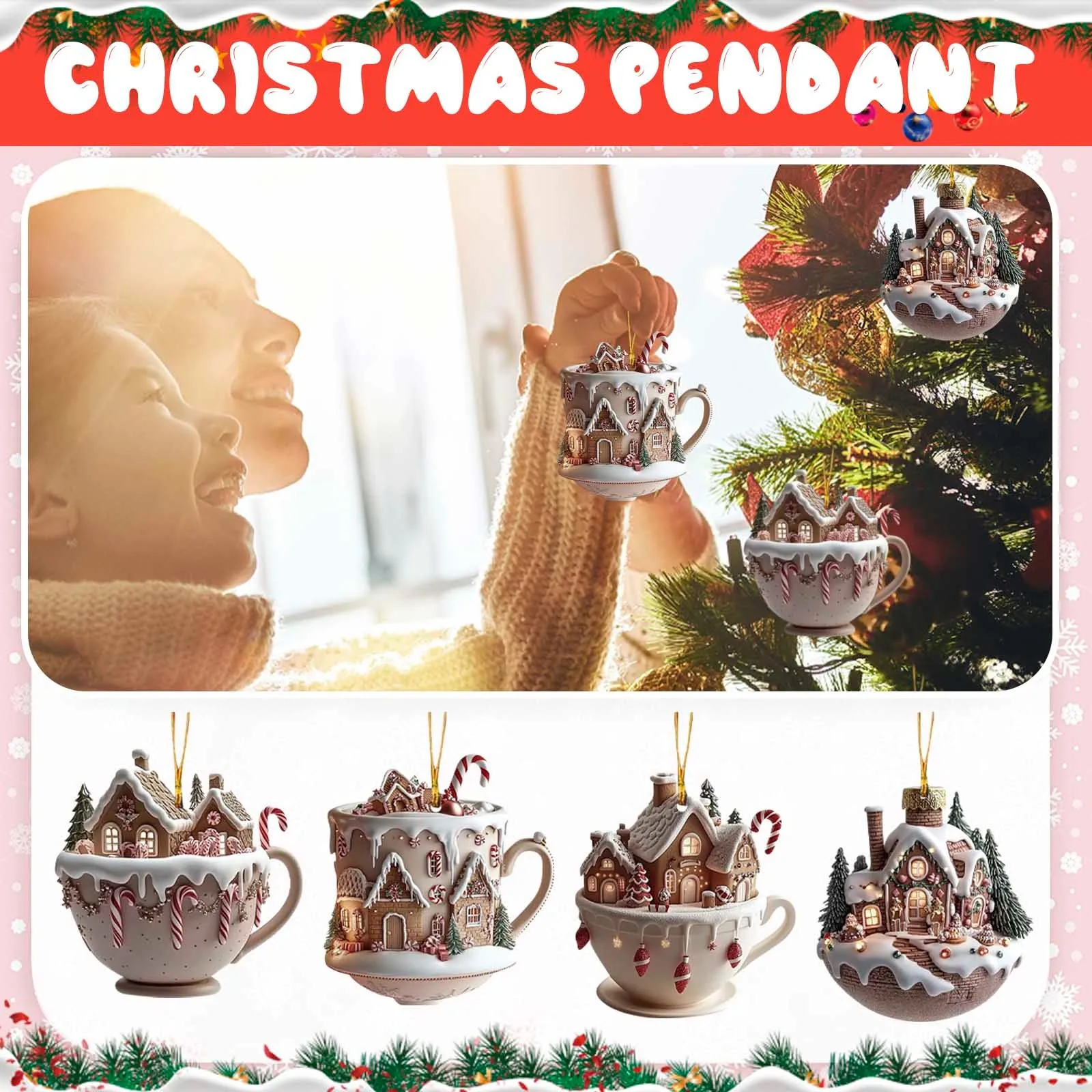 New Christmas Igloo Car Acrylic Pendant Christmas Tree Decor Hanging bathroom accessories penetration papel tapiz pared adhesivo