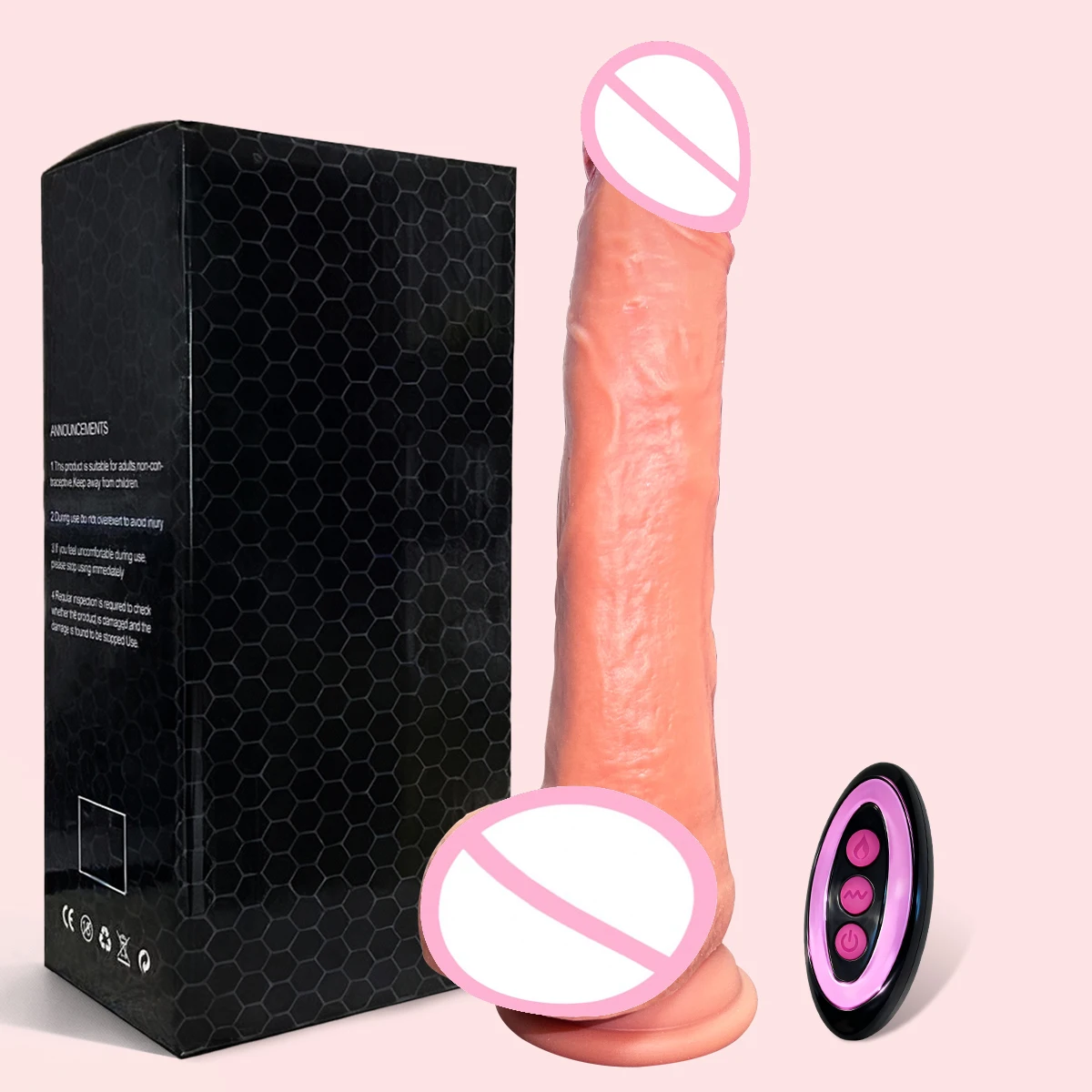 Large Penis Telescopic Dildo Masturbator Vibrator with Remote Control Heating Realistic Massager Sex Toys for Men