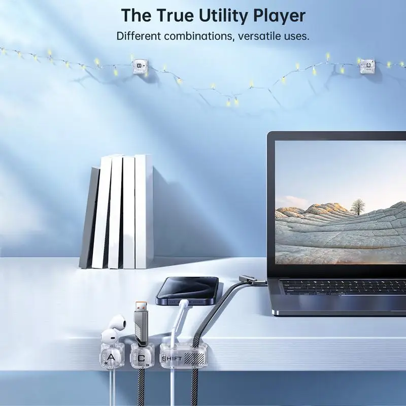 

Magnetic Cable Holder Wire Holder Adhesive Phone Charging Cable Keeper Desk Wire Charger Clip Management For Wall Nightstand