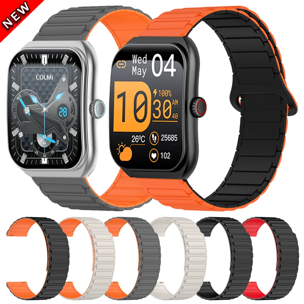 22mm Strap For COLMI P86 M42 P82 P81 I30 P68 C81 V76 V73 C63 Sport Wristband For Xiaomi Watch S4 Magnetic Silicone Loop Bracelet