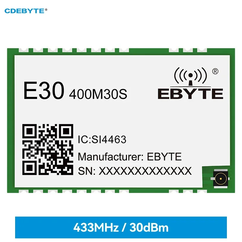 SI4463 433MHz 470MHz GFSK Radio Frequency Module E30-400M30S(4463) Transparent Transmission SMD 30dBm 5.6km IPEX/Stamp Hole SPI