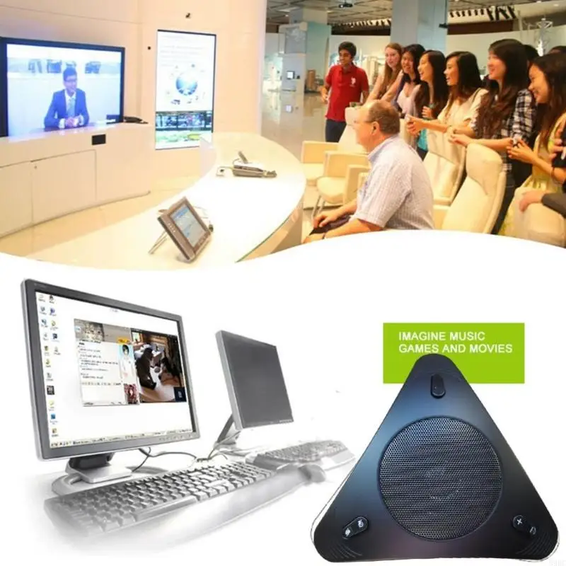 Plug and Play USB Desktop Conference Microphone Feature Omnidirectional Speaker and Sound for Remote Meetings 896C