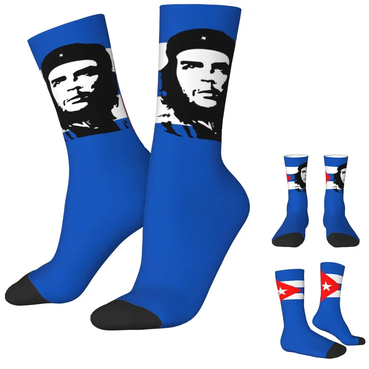 Che Guevara Socks Cuba Flag Harajuku Stockings Autumn Non Skid Men Socks Soft Design Cycling Socks