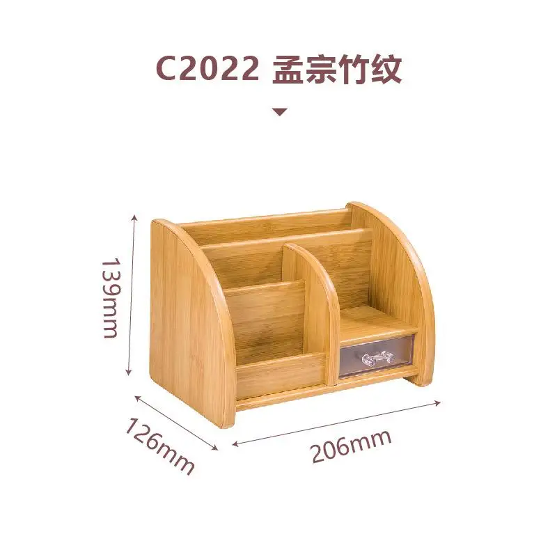 1Pc Wooden Retro Simplicity Multi-Grid Drawer Type Pen Holder Home Office Tabletop Multifunctional Stationery Storage Box