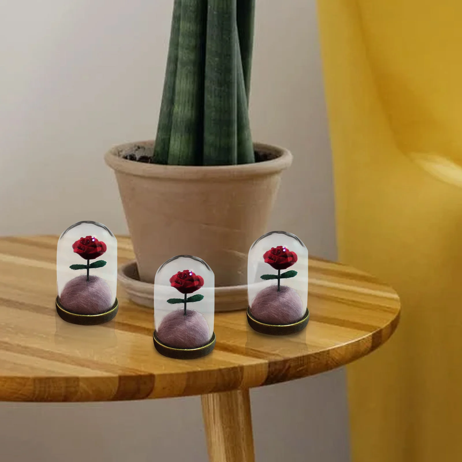 

YOSADIER 5 Sets Glass Dome Terrarium Kit Mini Garden Decor for Home Office Cafe Landscape Display