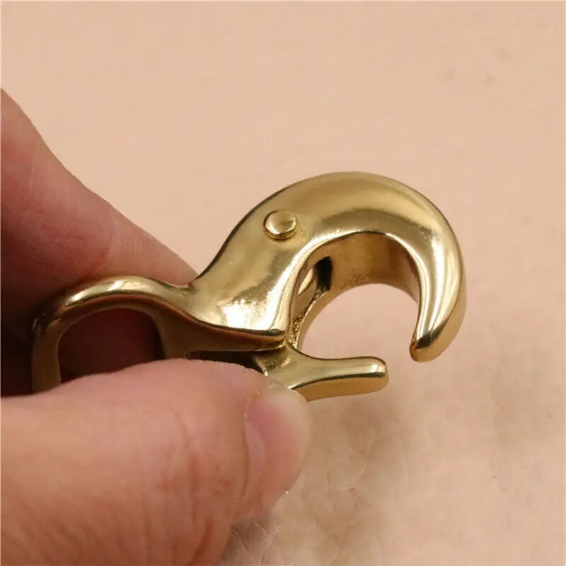 1pcs Solid Brass Snap Hook Trigger Clip Clasp Eagle mouth shape Fixed Eye for Leather Craft Bag Strap Belt Webbing Rope Leashes