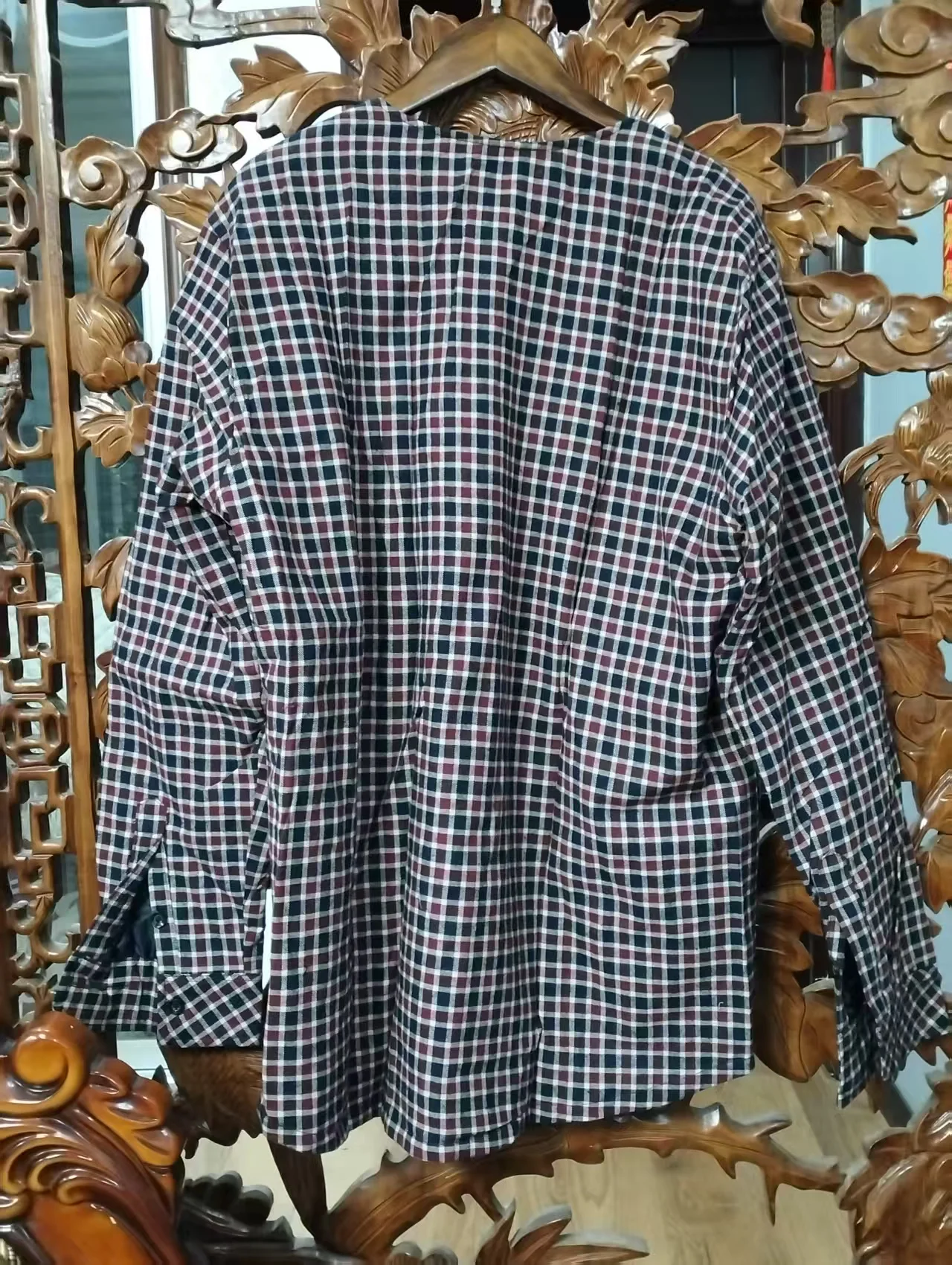 Men's Cotton Flannel irt down Inner  Chien Heart Collar Autumn Winter Warm Busin Casual Modern Sle Faion