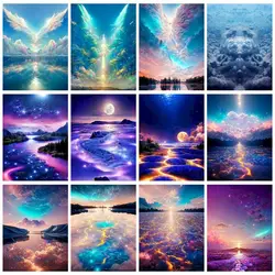 GATYZTORY 60x75cm Painting By Numbers For Adults Moon Light Seascape Picture Drawing On Canvas Wall Decors DIY Gift Fantasy