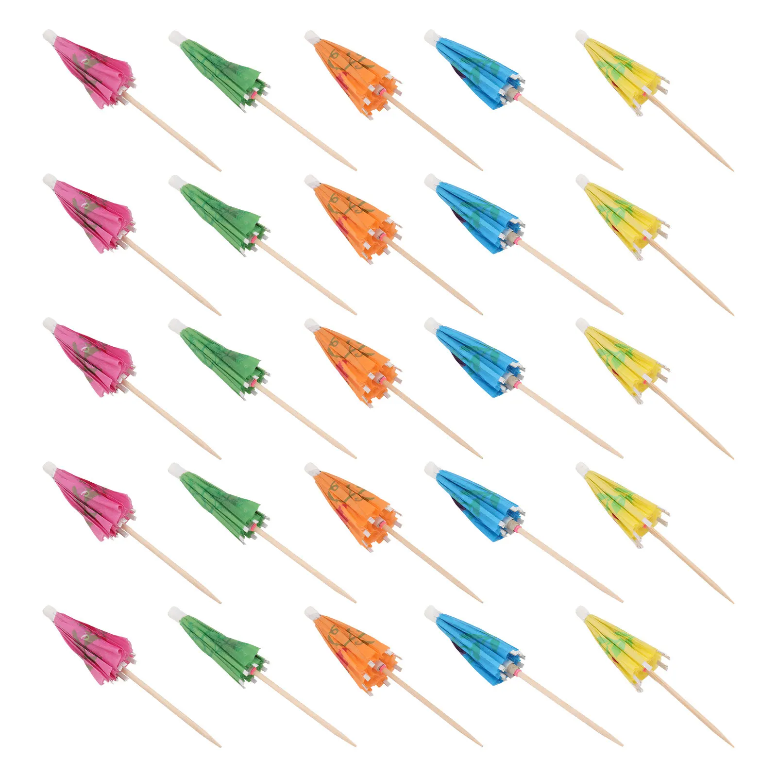 100pcs Mini Succulent Umbrella Cocktail Picks – Wooden Paper Decorative Drink Stirrers for Bonsai & Micro Landscape