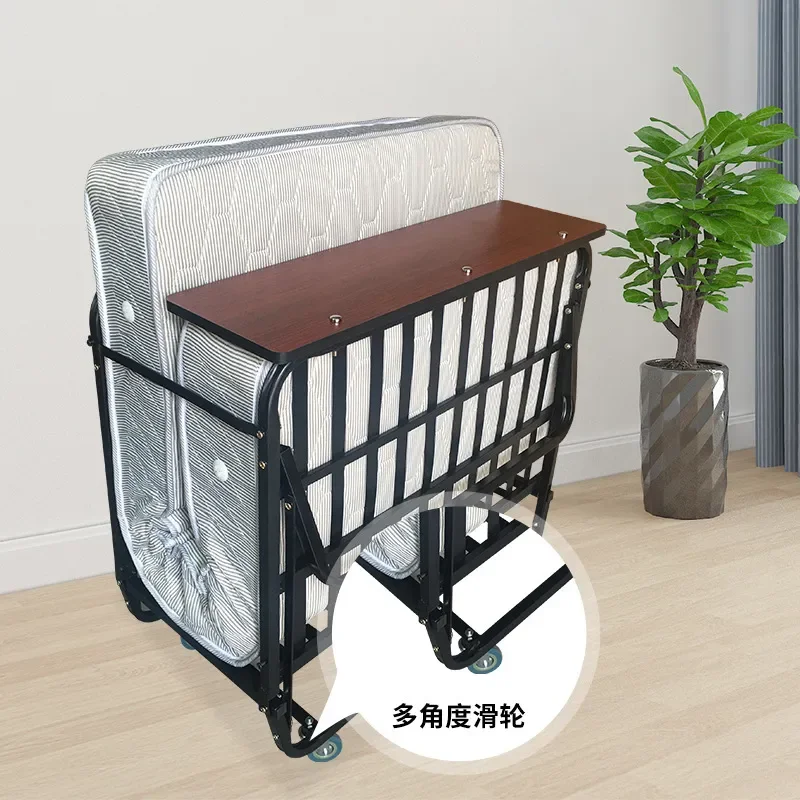 Hotel Extra Bed Spring Folding Bed for Room Home Portable Mobile Single Bed for Lunch Break and Babysitting Use