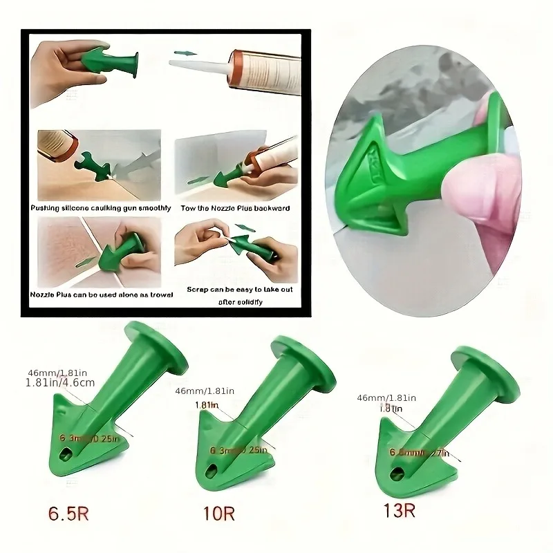 1pc Silicone Nozzle Glass Silicone Plastic Silicone Nozzle Set Caulking Pointed Nozzle Window Seam Grout Caulking Gun Tool