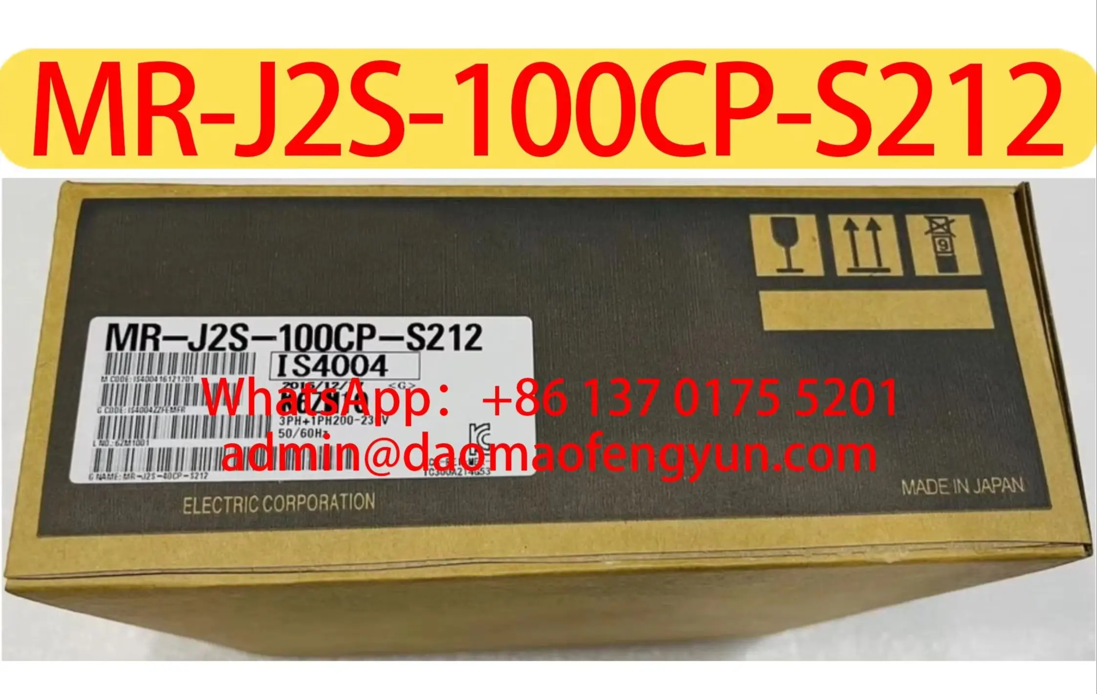 MR-J2S-100CP-S212 Brand New Servo Drive Original Genuine，Fast Shipping