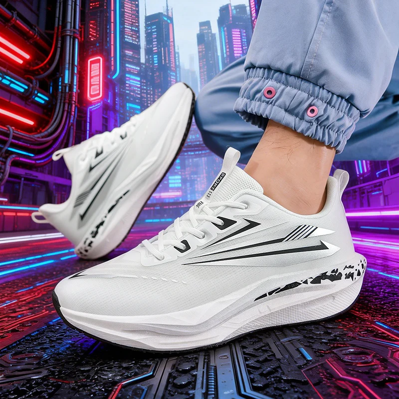 Nouvelles baskets de course unisexes pour hommes, plaque en carbone, amortissantes, marathon, course, entraînement, chaussures de sport pour hommes et femmes, noires Fashionable Casual Sneakers in Large Sizes: 44 45