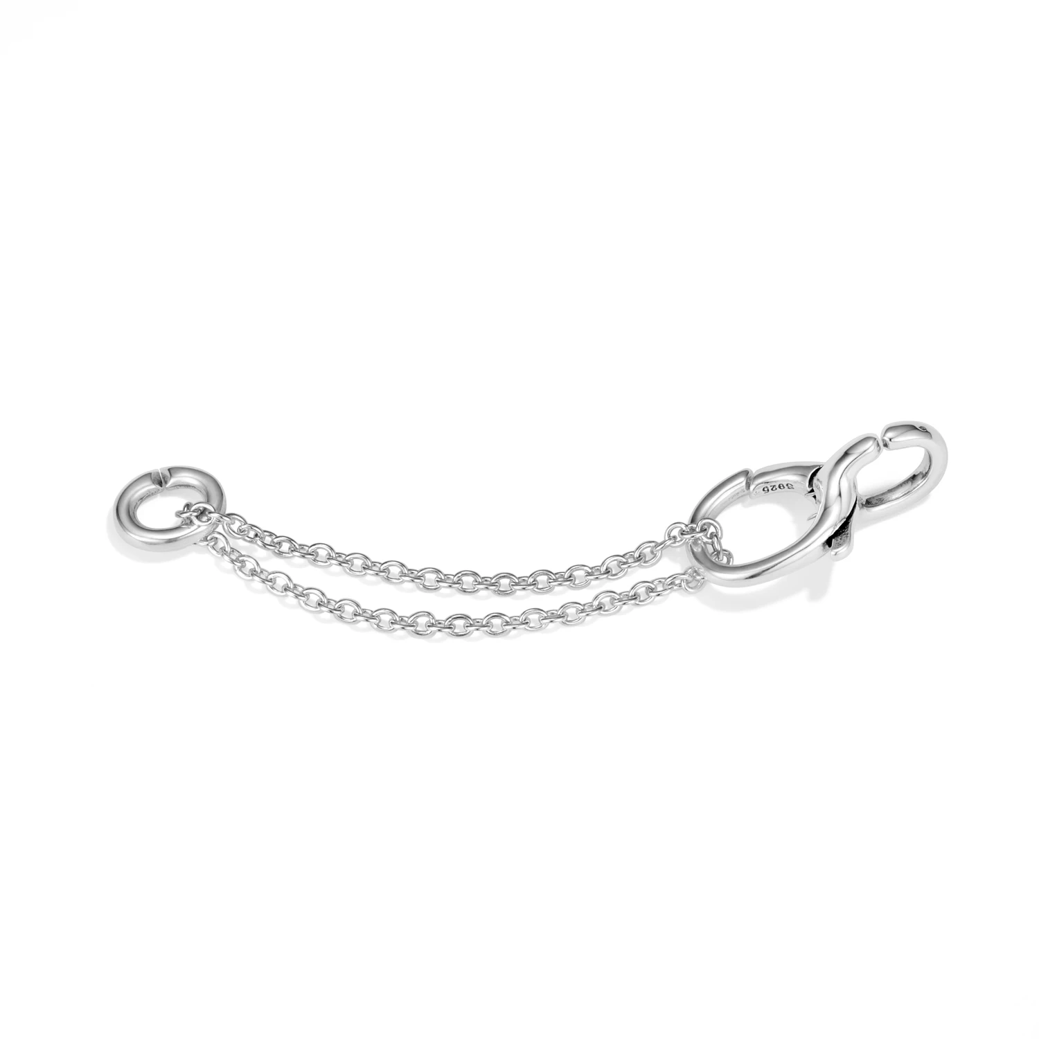 925 Sterling Silver Round Bead Buckle Chain  Bracelet Link Chain DIY Charms Hard Rubber X Bracelet Jewelry Making for Women Men