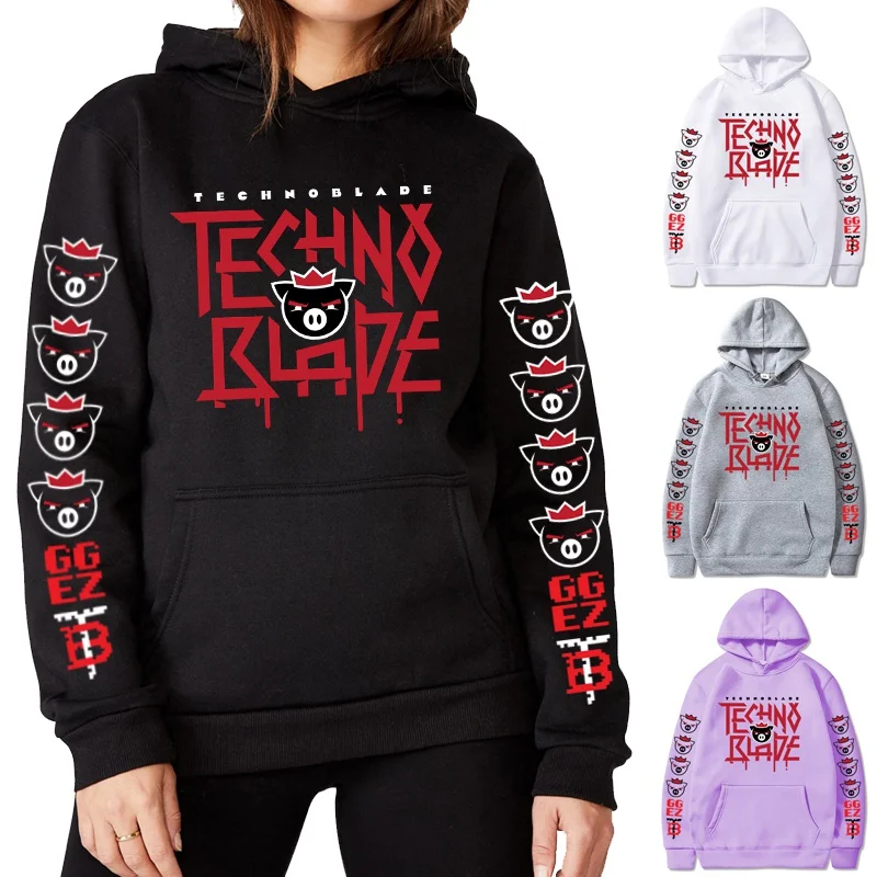 New Technoblade Graphic Print Hoodie Fall/Winter Fashion Long Sleeve Hoodie Teen Casual Outdoor Harajuku Hoodie