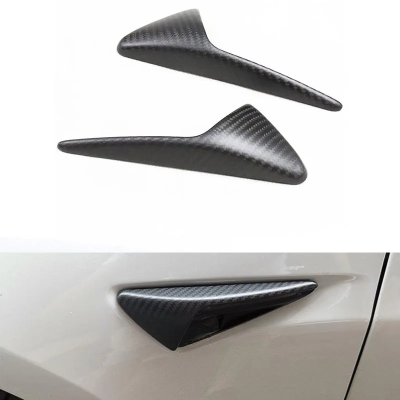 

1 Pair For Tesla Model 3 Y Real Dry Carbon Fiber Fender Turning Signal Cover Decorative Cover Sticker
